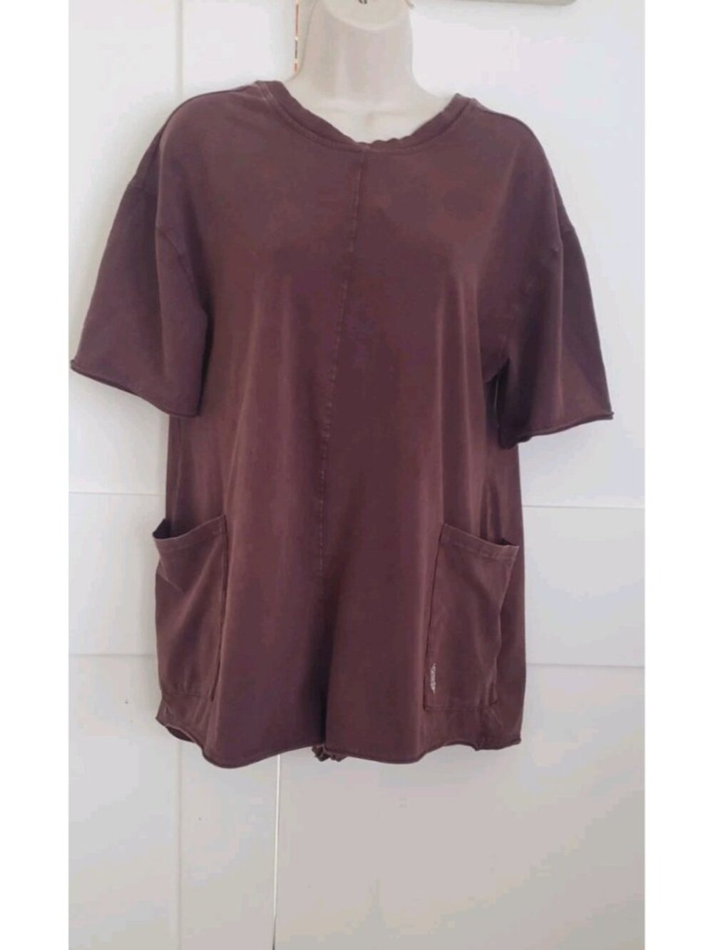 NEW FREE PEOPLE MOVEMENT HOT SHOT TEE ROMPER XSMALL DARK ESPRESSO - Picture 3 of 8